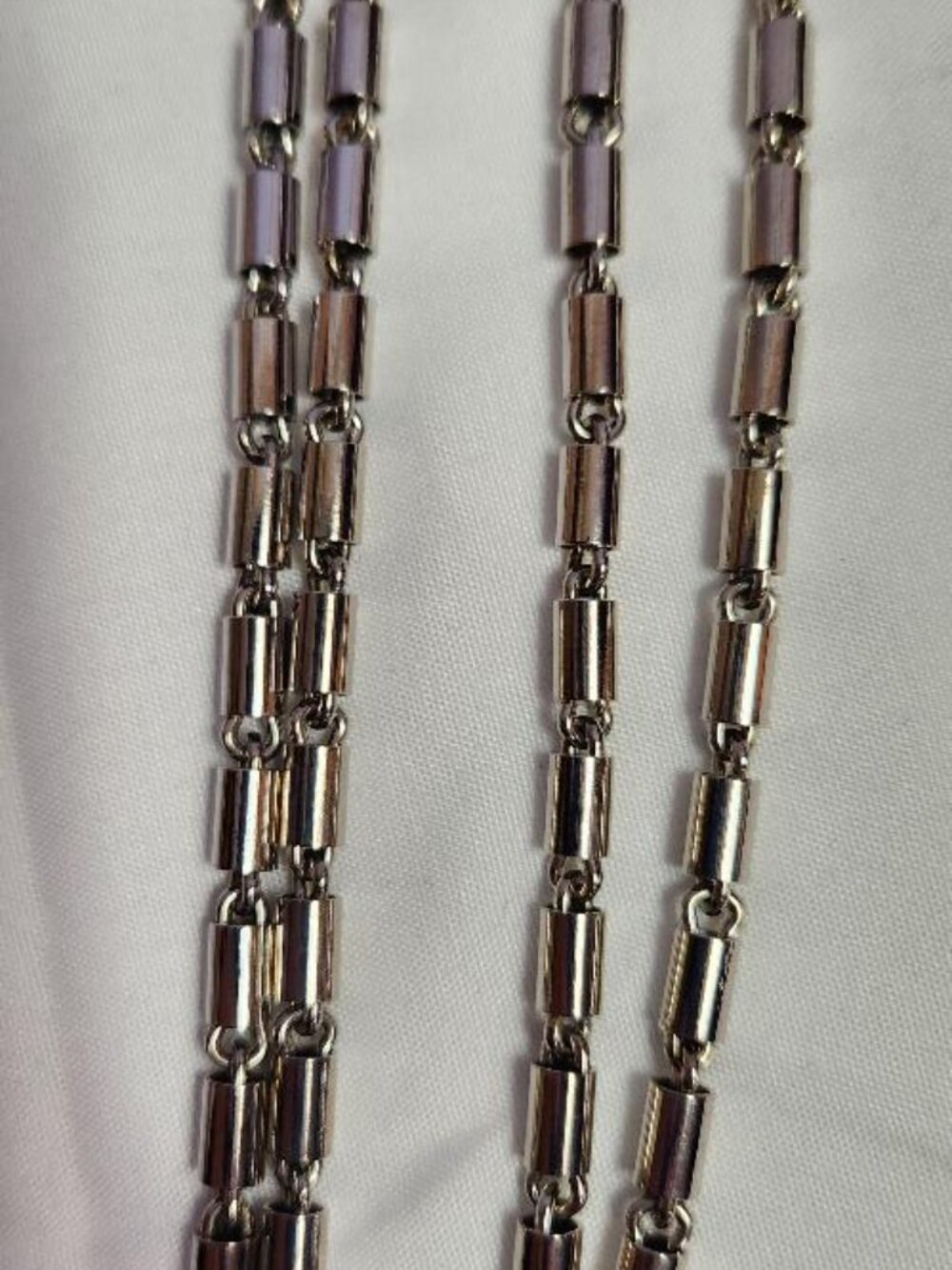 Vintage Unique Link Heavy Weight Barrel Link Silver plated Necklace - Picture 3 of 4